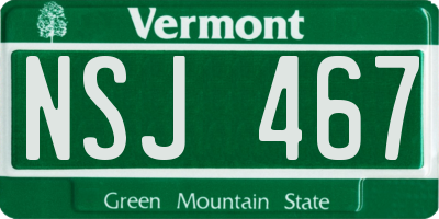 VT license plate NSJ467