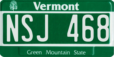 VT license plate NSJ468
