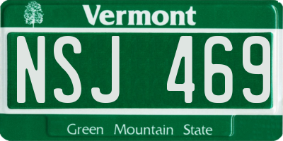VT license plate NSJ469