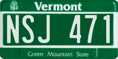 VT license plate NSJ471