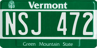 VT license plate NSJ472