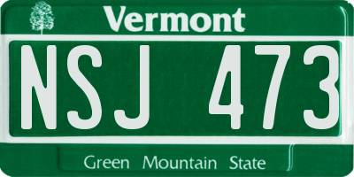 VT license plate NSJ473