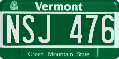 VT license plate NSJ476