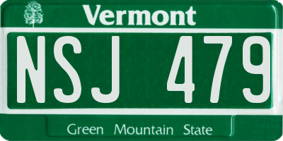 VT license plate NSJ479