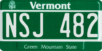 VT license plate NSJ482