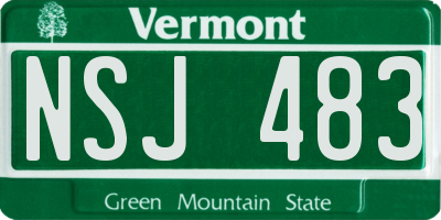 VT license plate NSJ483