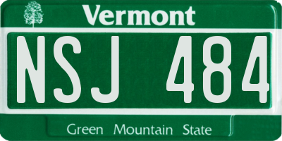 VT license plate NSJ484