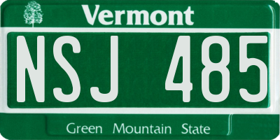 VT license plate NSJ485