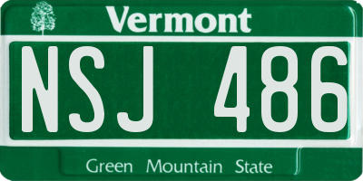 VT license plate NSJ486
