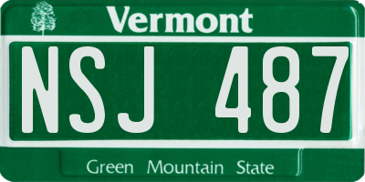 VT license plate NSJ487