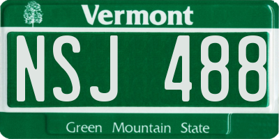 VT license plate NSJ488