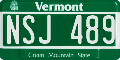 VT license plate NSJ489