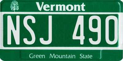 VT license plate NSJ490