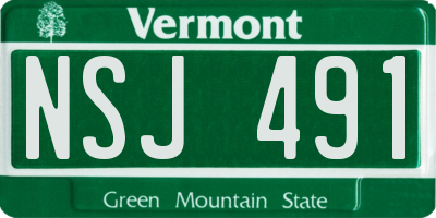 VT license plate NSJ491