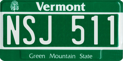 VT license plate NSJ511