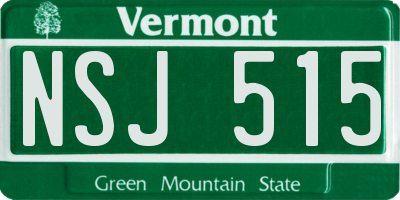 VT license plate NSJ515