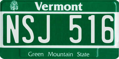 VT license plate NSJ516