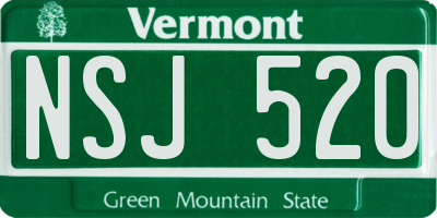 VT license plate NSJ520