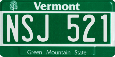 VT license plate NSJ521