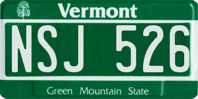 VT license plate NSJ526