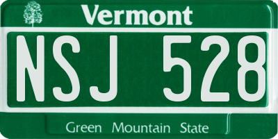 VT license plate NSJ528