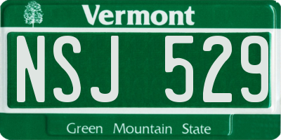 VT license plate NSJ529