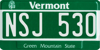 VT license plate NSJ530