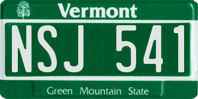 VT license plate NSJ541