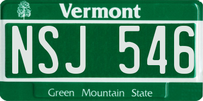 VT license plate NSJ546