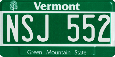 VT license plate NSJ552