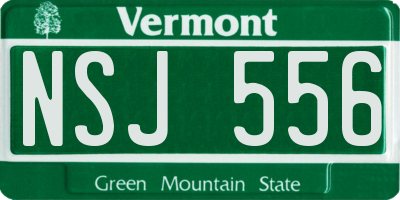 VT license plate NSJ556