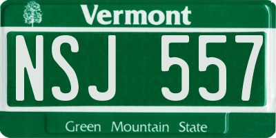 VT license plate NSJ557
