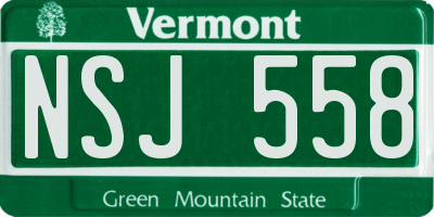 VT license plate NSJ558