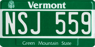 VT license plate NSJ559