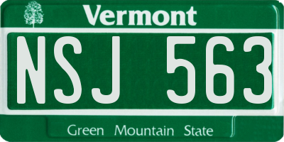 VT license plate NSJ563
