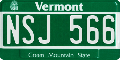 VT license plate NSJ566