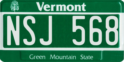 VT license plate NSJ568