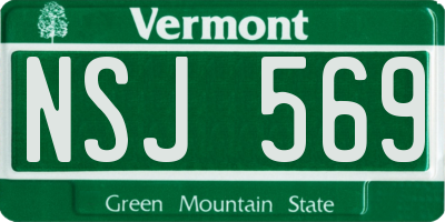 VT license plate NSJ569