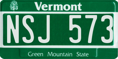 VT license plate NSJ573