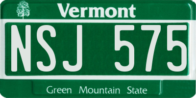 VT license plate NSJ575