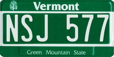 VT license plate NSJ577