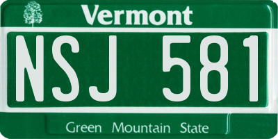 VT license plate NSJ581