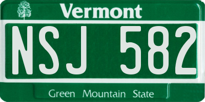 VT license plate NSJ582