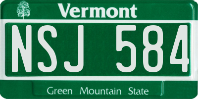VT license plate NSJ584
