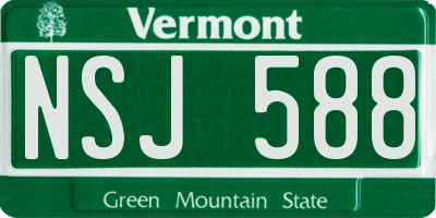 VT license plate NSJ588