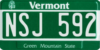 VT license plate NSJ592