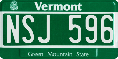 VT license plate NSJ596