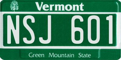 VT license plate NSJ601