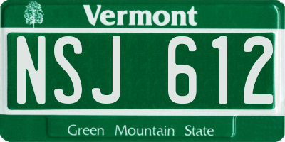 VT license plate NSJ612