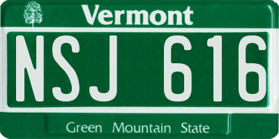 VT license plate NSJ616